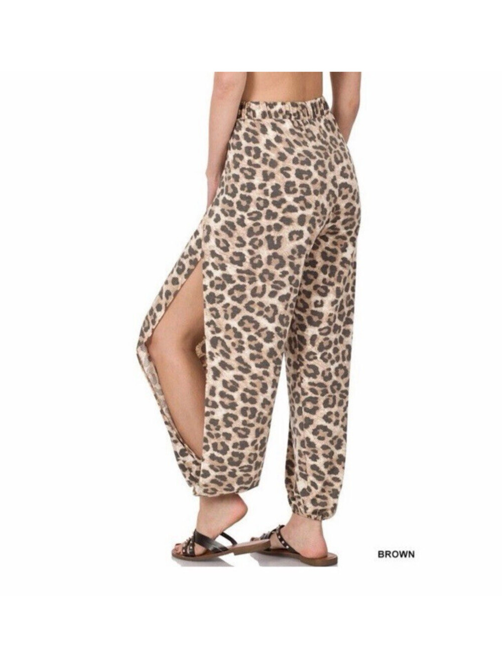 ZENANA OUTFITTERS Leopard Print Knit Harem Joggers NEW IN PACKAGE Size 1X - Picture 2 of 13